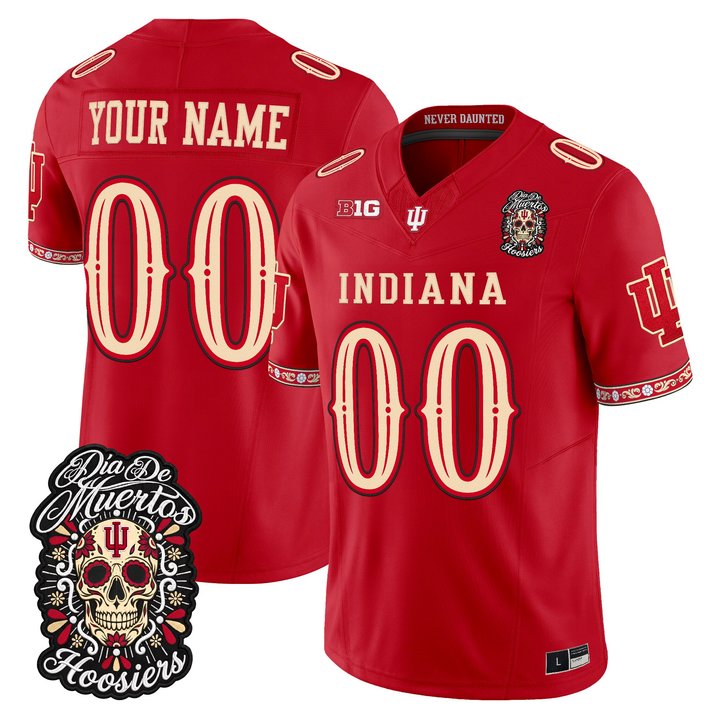 Indiana Hoosiers Día de los Muertos Vapor Limited Custom Jersey - All Stitched