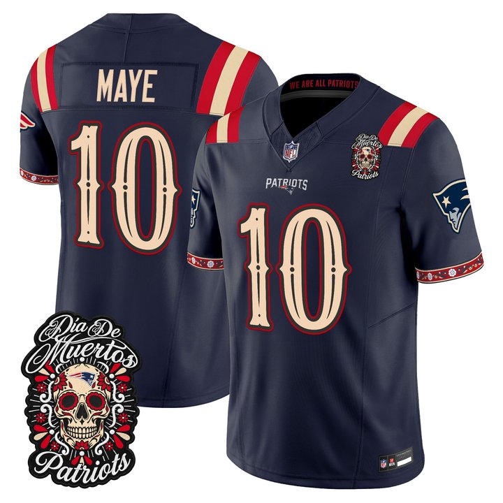 Men's New England Patriots Día de los Muertos Vapor Limited Jersey - All Stitched