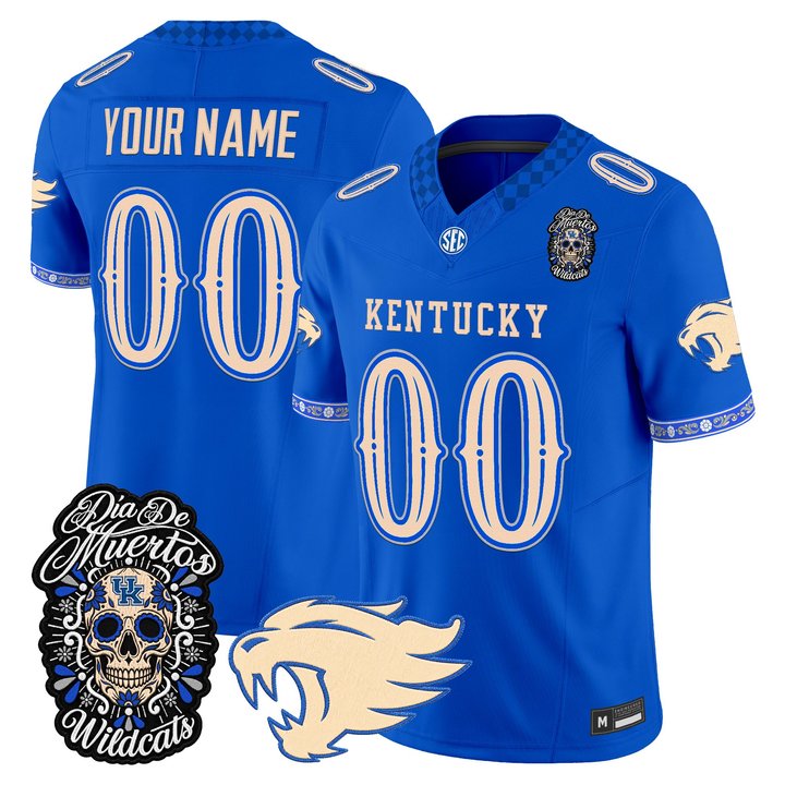 Kentucky Wildcats Día de los Muertos Vapor Limited Custom Jersey - All Stitched