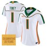 Women's Miami Hurricanes 2001 Throwback Vapor Limited Jersey - All Stitched