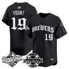 Men's Milwaukee Brewers 2026 World Series Vapor Premier Limited Jersey - Old English Edition - All Stitched