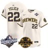 Men's Milwaukee Brewers 2026 World Series Vapor Premier Limited Jersey V2 - Bob Uecker Patch - All Stitched