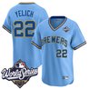 Men's Milwaukee Brewers Throwback Vapor Premier Limited Jersey - 2026 World Series - All Stitched