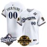 Milwaukee Brewers Throwback Vapor Premier Limited Custom Jersey - 2026 World Series & Bob Uecker Patch - All Stitched