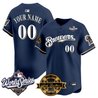 Milwaukee Brewers Throwback Vapor Premier Limited Custom Jersey - 2026 World Series & Bob Uecker Patch - All Stitched