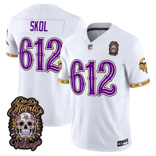 Men's Minnesota Vikings Día de los Muertos Vapor Limited Jersey - All Stitched