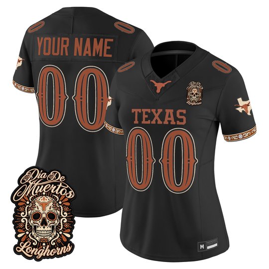 Texas Longhorns Día de los Muertos Vapor Limited Custom Jersey - All Stitched