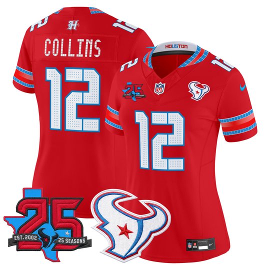 Women's Houston Texans 2026 "Rivalries" Vapor Limited Jersey - 25th Year Anniversary Patch - All Stitched
