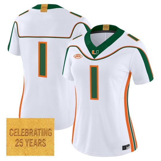 Women's Miami Hurricanes 2001 Throwback Vapor Limited Jersey - All Stitched