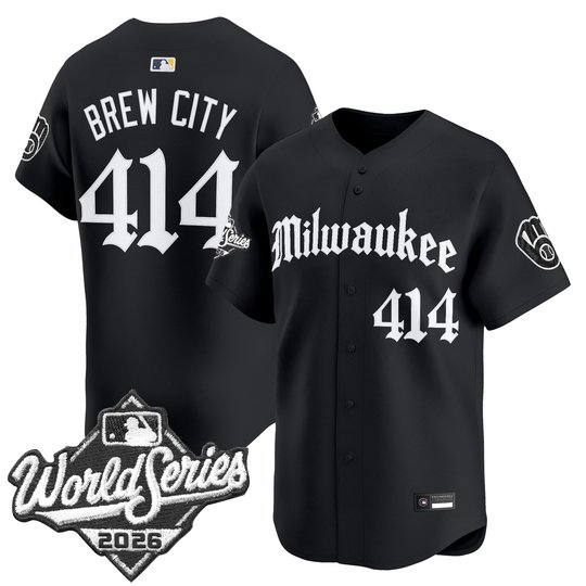 Men's Milwaukee Brewers 2026 World Series Vapor Premier Limited Jersey - Gothic Edition - All Stitched