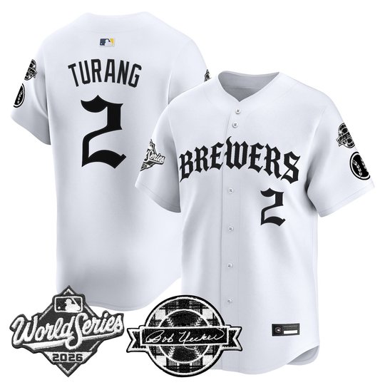 Men's Milwaukee Brewers 2026 World Series Vapor Premier Limited Jersey - Old English Edition - All Stitched