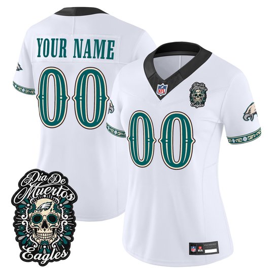 Philadelphia Eagles Día de los Muertos Vapor Limited Custom Jersey - All Stitched