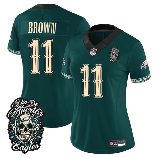 Women's Philadelphia Eagles Día de los Muertos Vapor Limited Jersey - All Stitched