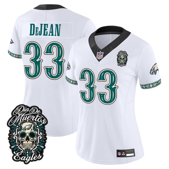 Women's Philadelphia Eagles Día de los Muertos Vapor Limited Jersey - All Stitched