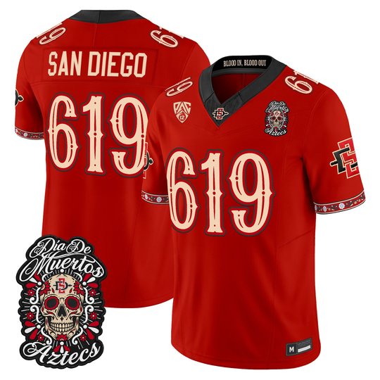 Men's San Diego State Aztecs Día de los Muertos Vapor Limited Jersey - All Stitched