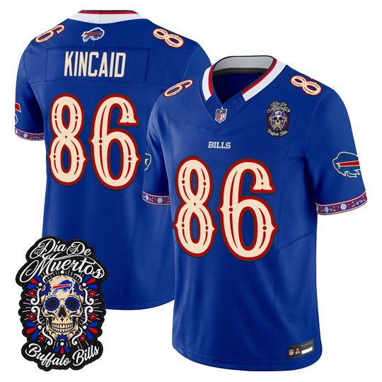 Men's Buffalo Bills Día de los Muertos Vapor Limited Jersey - All Stitched