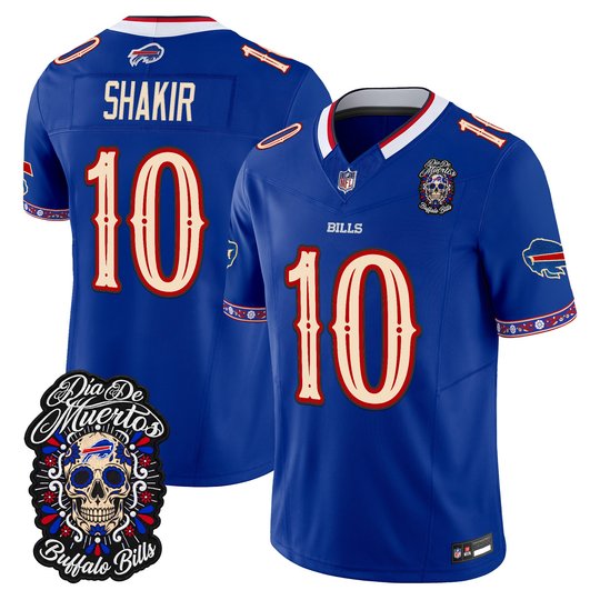 Men's Buffalo Bills Día de los Muertos Vapor Limited Jersey - All Stitched