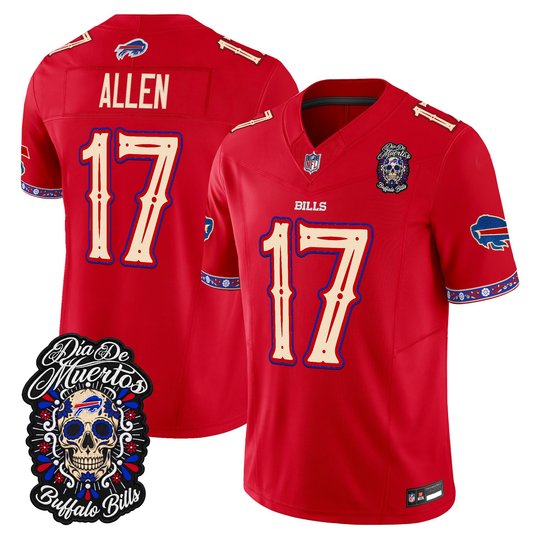 Men's Buffalo Bills Día de los Muertos Vapor Limited Jersey - All Stitched