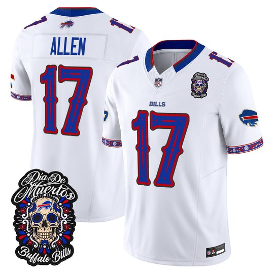 Men's Buffalo Bills Día de los Muertos Vapor Limited Jersey - All Stitched