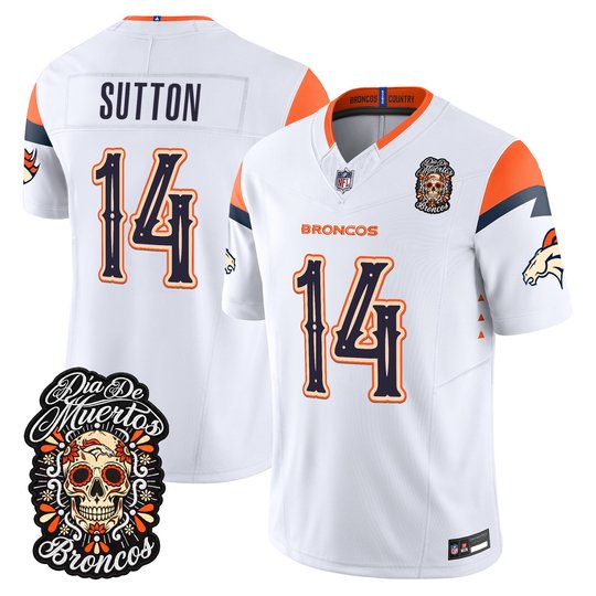 Men's Denver Broncos Día de los Muertos Vapor Limited Jersey - All Stitched
