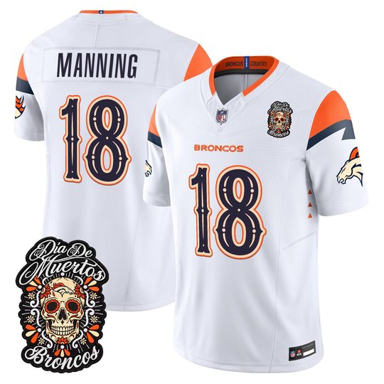 Men's Denver Broncos Día de los Muertos Vapor Limited Jersey - All Stitched