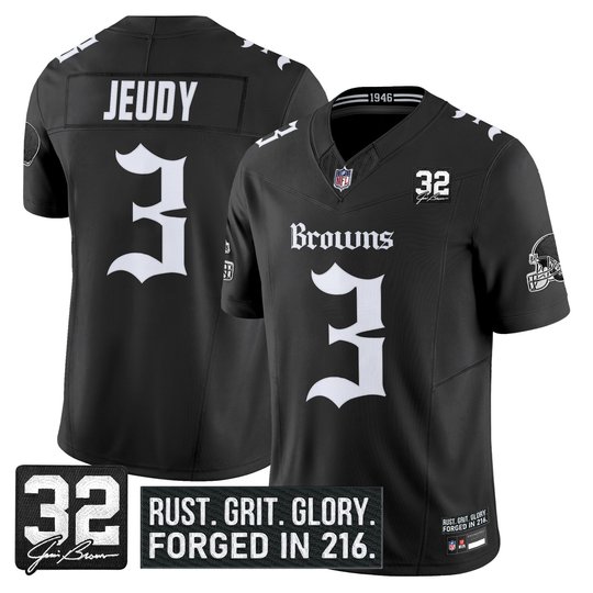 Men's Cleveland Browns 'Gothic Dawg Shadows Drop' Vapor Limited Jersey - All Stitched