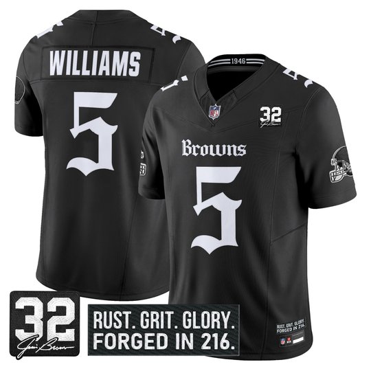 Men's Cleveland Browns 'Gothic Dawg Shadows Drop' Vapor Limited Jersey - All Stitched