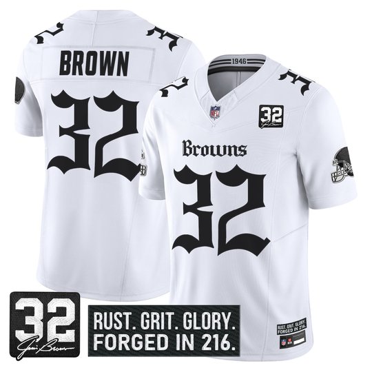 Men's Cleveland Browns 'Gothic Dawg Shadows Drop' Vapor Limited Jersey - All Stitched