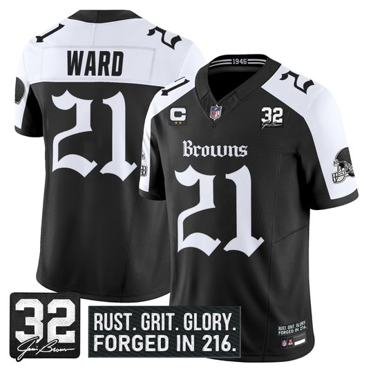 Men's Cleveland Browns 'Gothic Dawg Shadows Drop' Vapor Limited Jersey - All Stitched