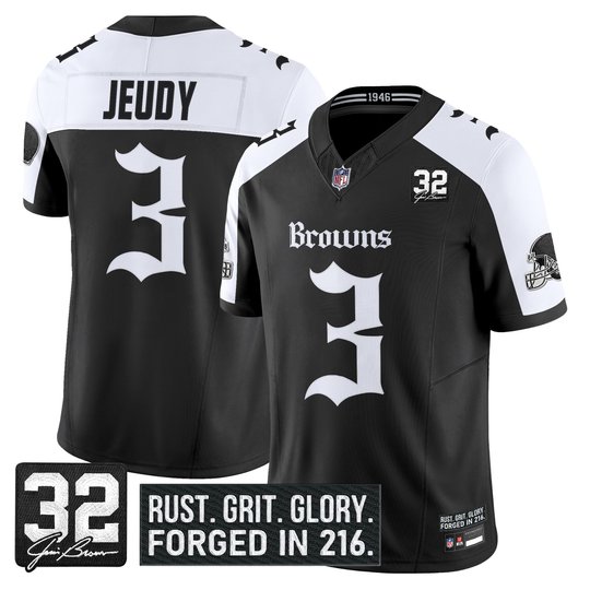 Men's Cleveland Browns 'Gothic Dawg Shadows Drop' Vapor Limited Jersey - All Stitched