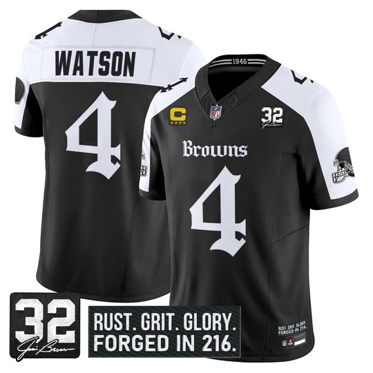 Men's Cleveland Browns 'Gothic Dawg Shadows Drop' Vapor Limited Jersey - All Stitched