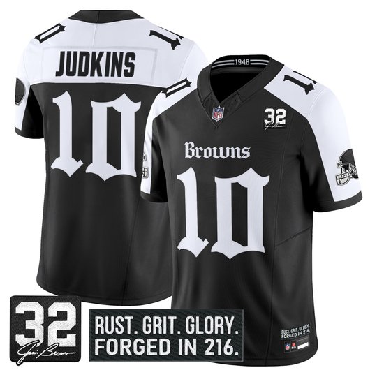 Men's Cleveland Browns 'Gothic Dawg Shadows Drop' Vapor Limited Jersey - All Stitched