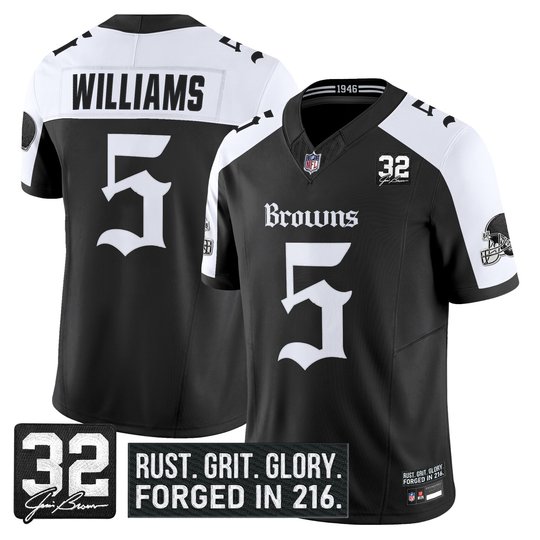 Men's Cleveland Browns 'Gothic Dawg Shadows Drop' Vapor Limited Jersey - All Stitched
