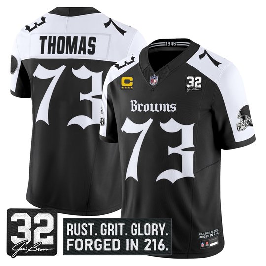 Men's Cleveland Browns 'Gothic Dawg Shadows Drop' Vapor Limited Jersey - All Stitched
