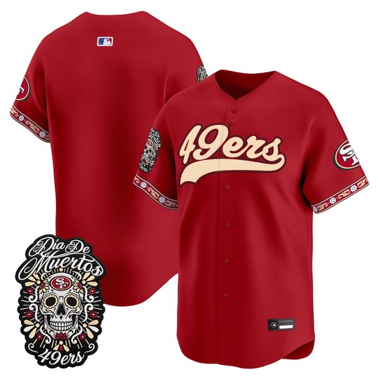 Men's San Francisco 49ers Día de los Muertos Vapor Limited Baseball Jersey - All Stitched