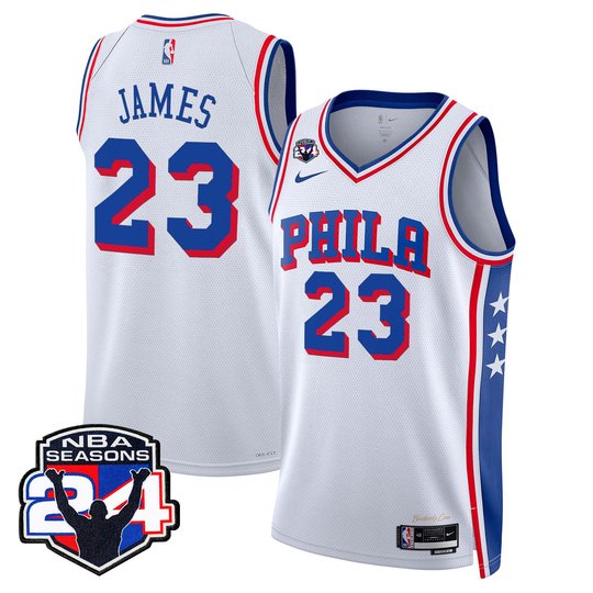 Men's Philadelphia 76ers Swingman Jersey - 24th Season Patch - All Stitched