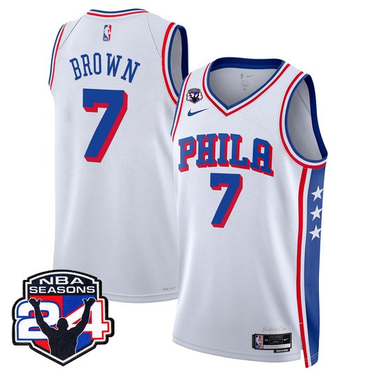 Men's Philadelphia 76ers Swingman Jersey - 24th Season Patch - All Stitched
