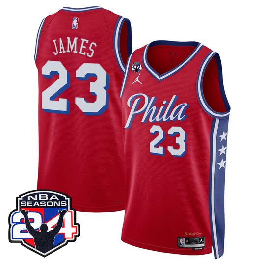 Men's Philadelphia 76ers Swingman Jersey - 24th Season Patch - All Stitched