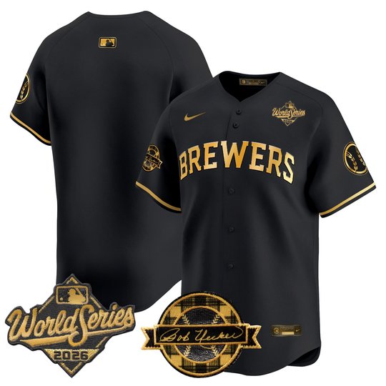Men's Milwaukee Brewers 2026 World Series Vapor Premier Limited Jersey V2 - Bob Uecker Patch - All Stitched