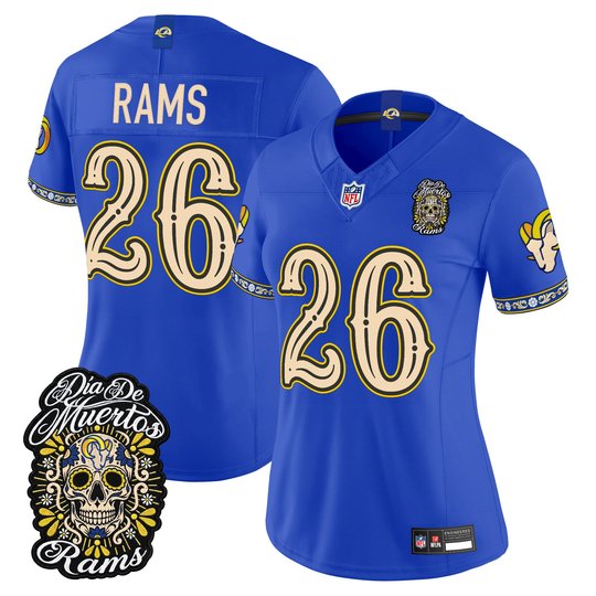 Women's Los Angeles Rams Día de los Muertos Vapor Limited Jersey - All Stitched