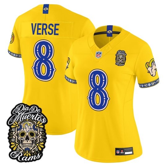 Women's Los Angeles Rams Día de los Muertos Vapor Limited Jersey - All Stitched