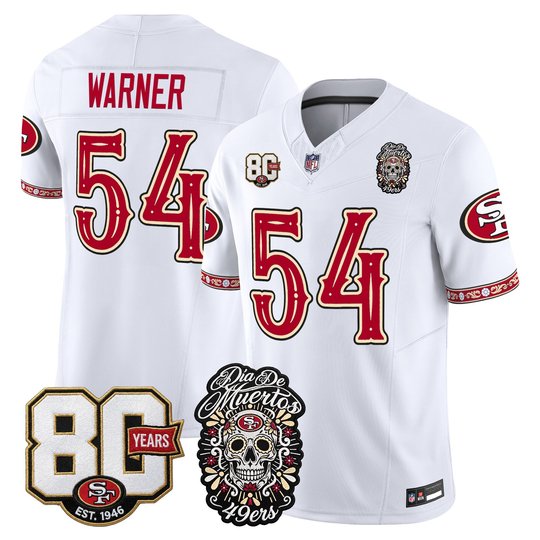Men's San Francisco 49ers Día de los Muertos Vapor Limited Jersey - 80th Anniversary Patch - All Stitched