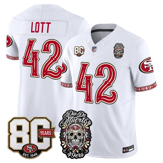 Men's San Francisco 49ers Día de los Muertos Vapor Limited Jersey - 80th Anniversary Patch - All Stitched