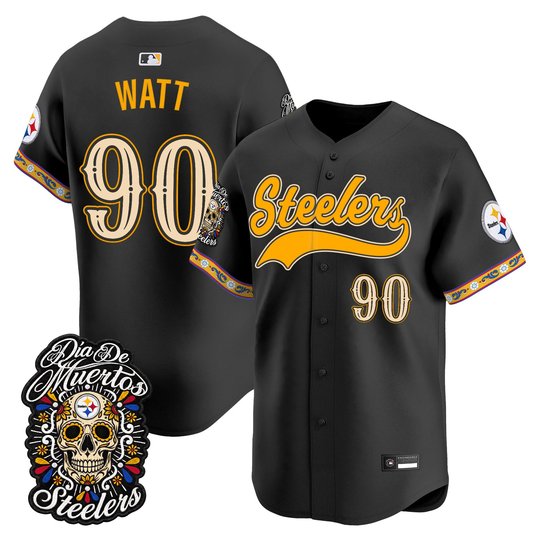 Men's Pittsburgh Steelers Día de los Muertos Vapor Limited Baseball Jersey - All Stitched