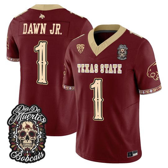 Men's Texas State Bobcats Día de los Muertos Vapor Limited Jersey - All Stitched