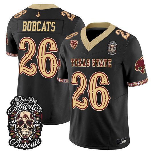 Men's Texas State Bobcats Día de los Muertos Vapor Limited Jersey - All Stitched