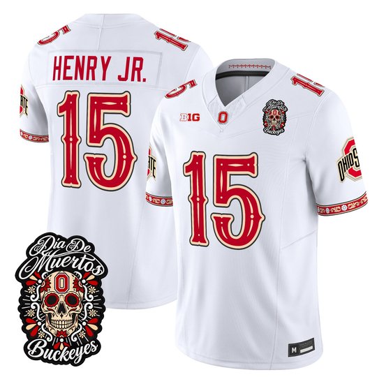 Men's Ohio State Buckeyes Día de los Muertos Vapor Limited Jersey - All Stitched