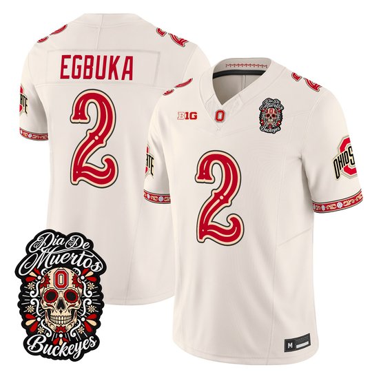 Men's Ohio State Buckeyes Día de los Muertos Vapor Limited Jersey - All Stitched