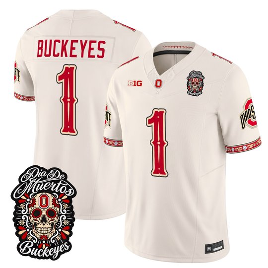 Men's Ohio State Buckeyes Día de los Muertos Vapor Limited Jersey - All Stitched