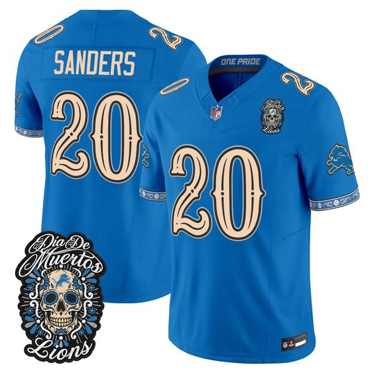 Men's Detroit Lions Día de los Muertos Vapor Limited Jersey - All Stitched